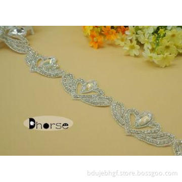 Custom Design Sew On Bling Bling Crystal Rhinestone Trimmin